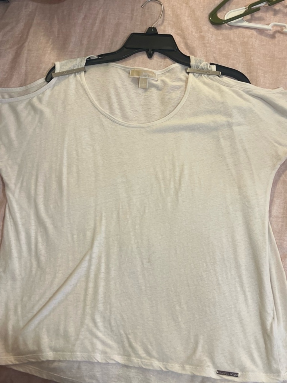 Michael Kors White Cold-Shoulder Tee